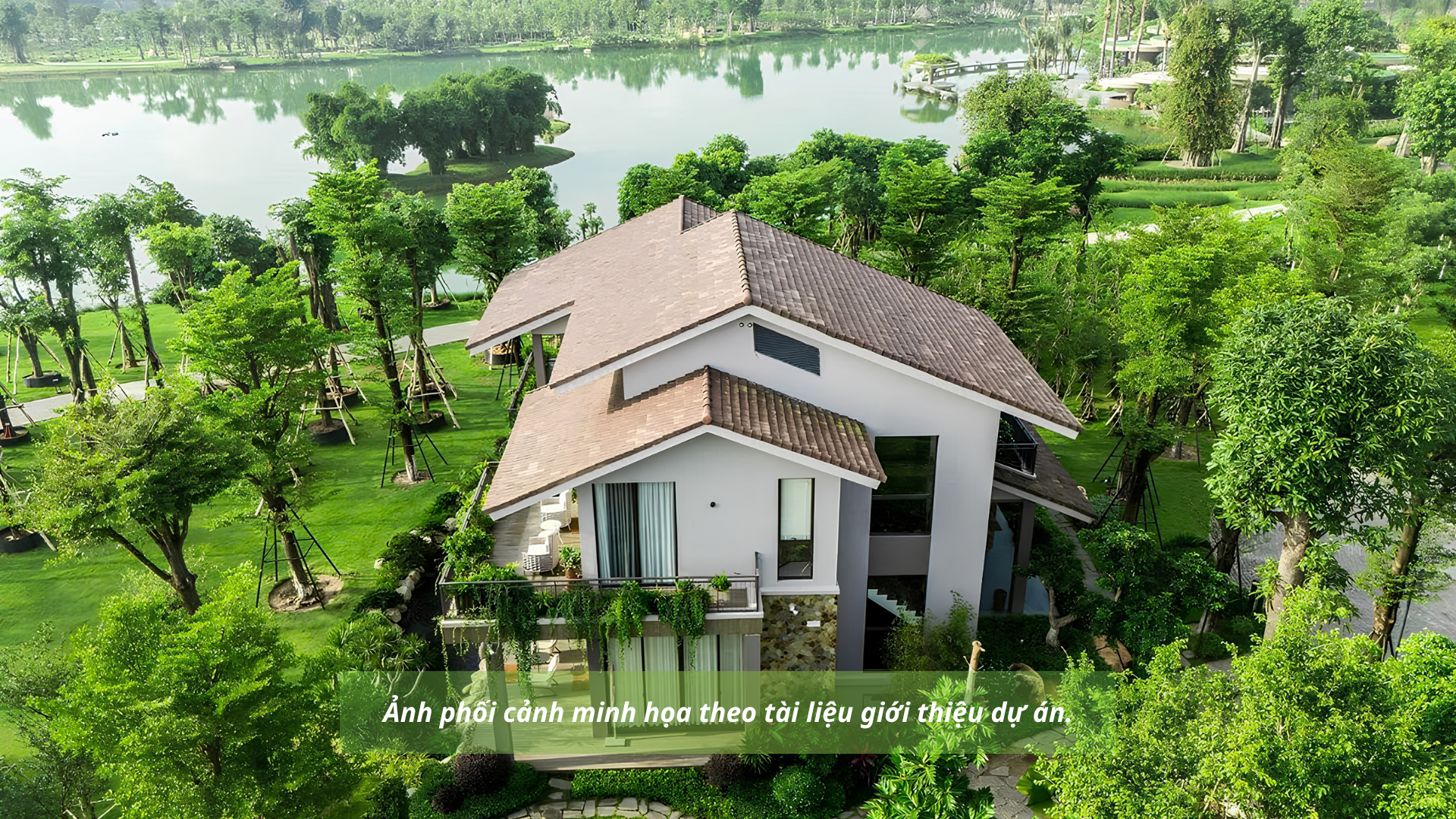 Biệt thự rừng Retreat Forest Eco Retreat với định hướng cảnh quan ven hồ Thiên Nga